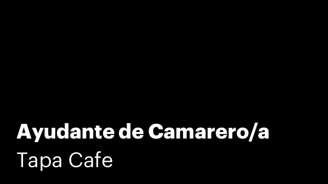 Ayudante de Camarero/a