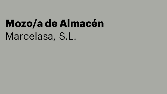 Mozo/a de Almacén