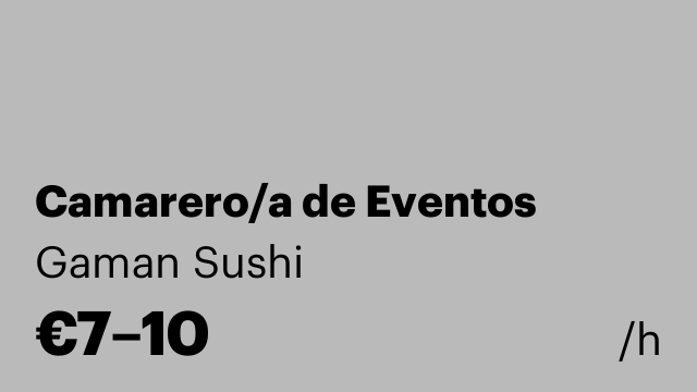 Camarero/a de Eventos