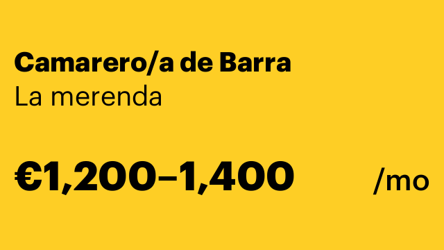 Camarero/a de Barra