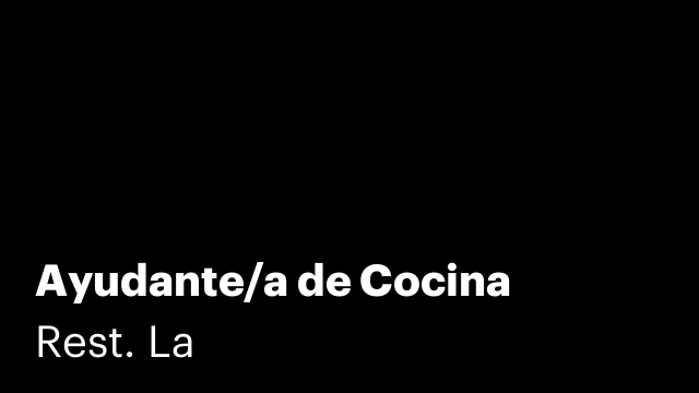 Ayudante/a de Cocina
