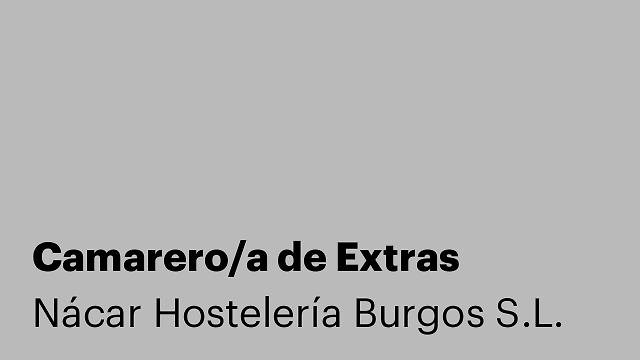 Camarero/a de Extras