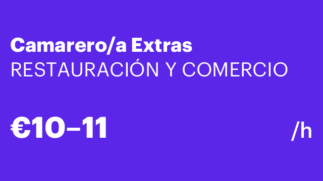 Camarero/a Extras