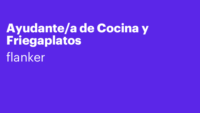 Ayudante/a de Cocina y Friegaplatos