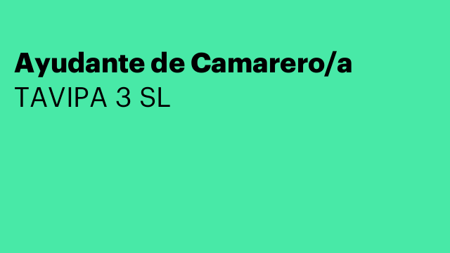Ayudante de Camarero/a