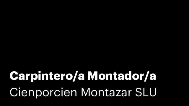 Carpintero/a Montador/a