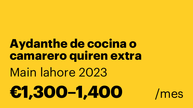 Aydanthe de cocina o camarero quiren extra