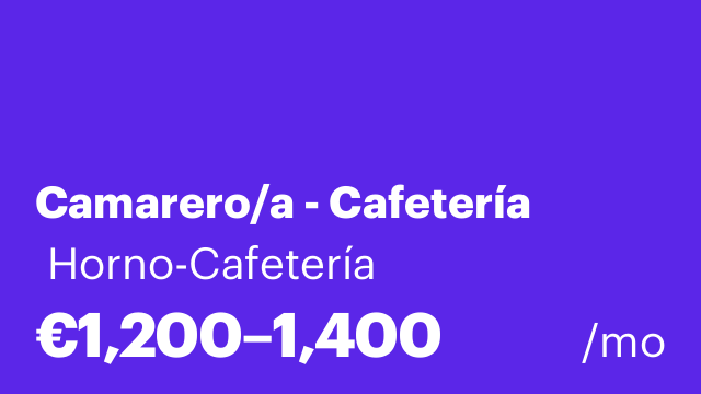 Camarero/a - Cafetería