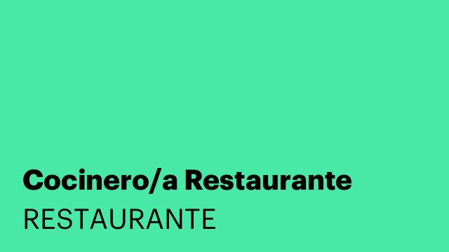 Cocinero/a Restaurante