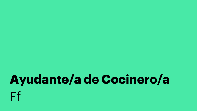 Ayudante/a de Cocinero/a