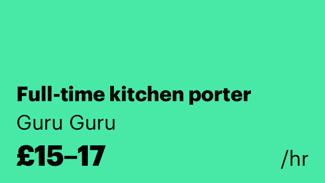Full-time kitchen porter