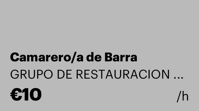 Camarero/a de Barra