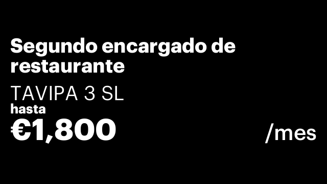 Segundo encargado de restaurante