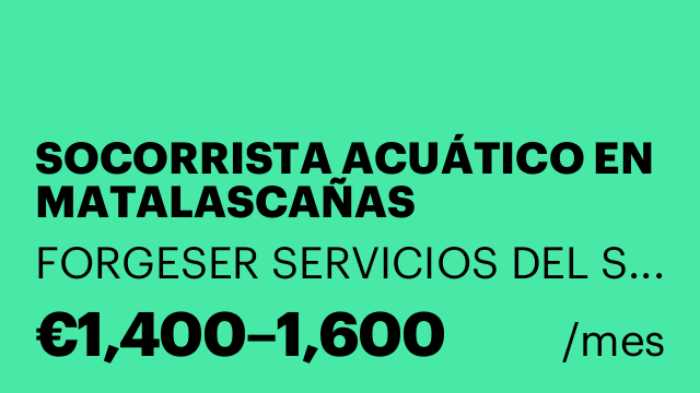 SOCORRISTA ACUÁTICO EN MATALASCAÑAS