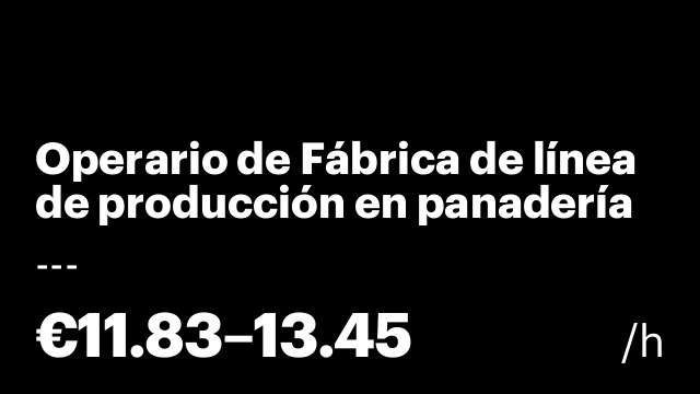 Operario de Fábrica de línea de producción en panadería industrial