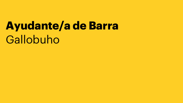 Ayudante/a de Barra