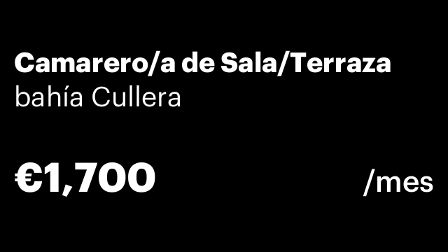 Camarero/a de Sala/Terraza
