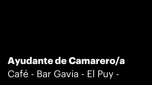 Ayudante de Camarero/a