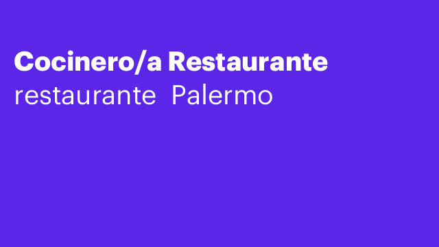 Cocinero/a Restaurante