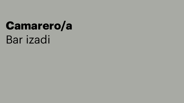 Camarero/a