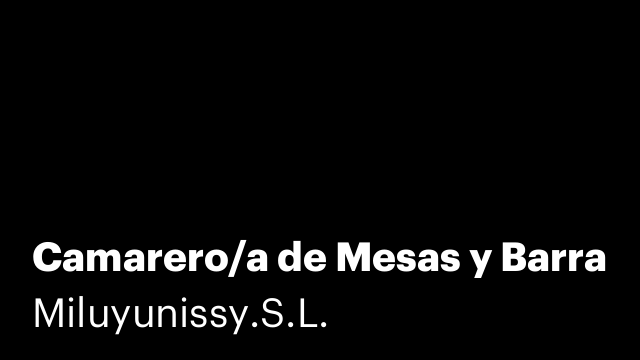 Camarero/a de Mesas y Barra