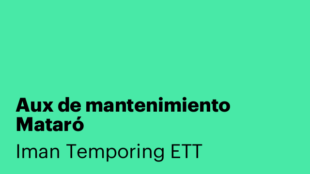 Aux de mantenimiento Mataró