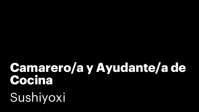 Camarero/a y Ayudante/a de Cocina