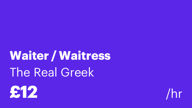 Waiter / Waitress