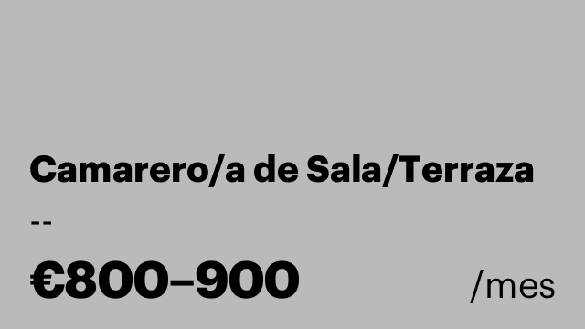 Camarero/a de Sala/Terraza