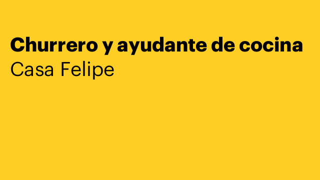 Churrero y ayudante de cocina