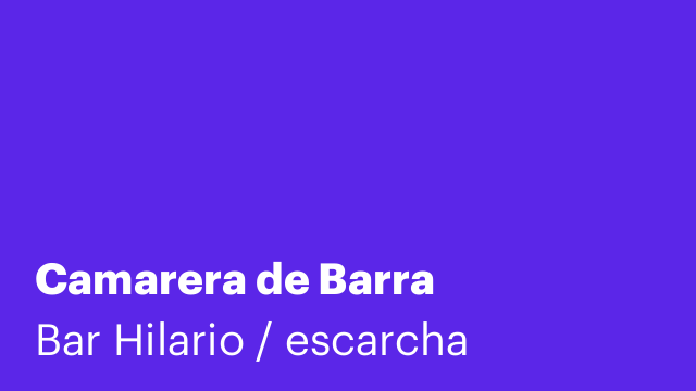 Camarera de Barra