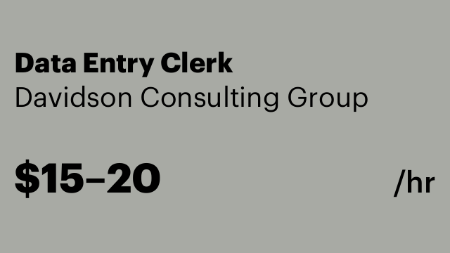 Data Entry Clerk