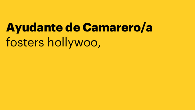 Ayudante de Camarero/a