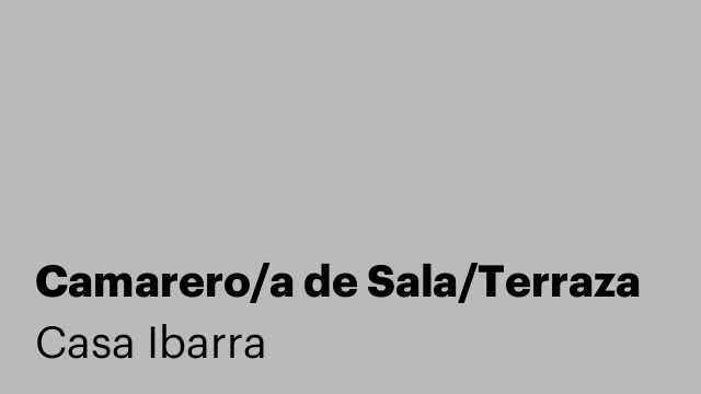 Camarero/a de Sala/Terraza