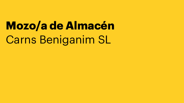 Mozo/a de Almacén