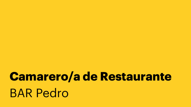 Camarero/a de Restaurante
