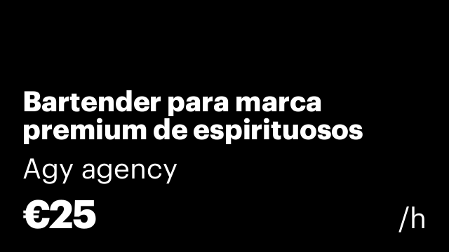 Bartender para marca premium de espirituosos