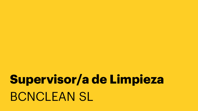 Supervisor/a de Limpieza