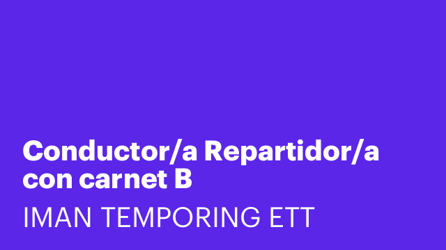 Conductor/a Repartidor/a con carnet B