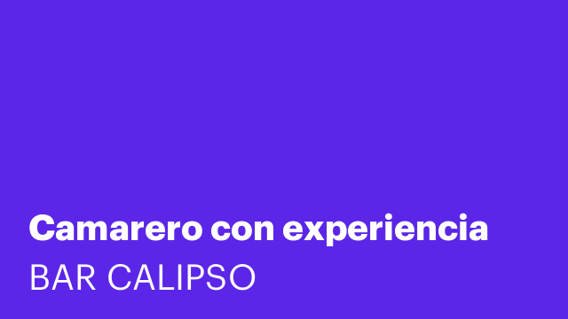 Camarero con experiencia