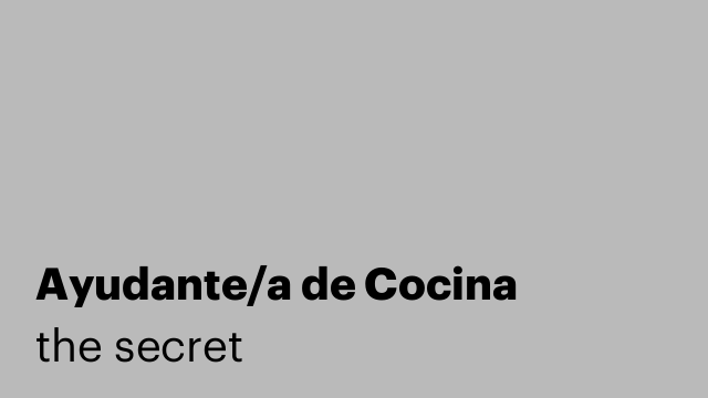 Ayudante/a de Cocina