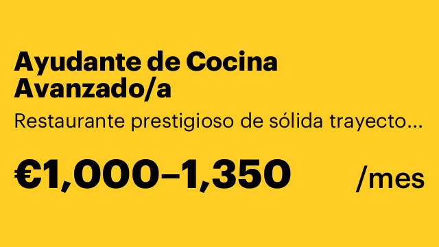 Ayudante de Cocina Avanzado/a