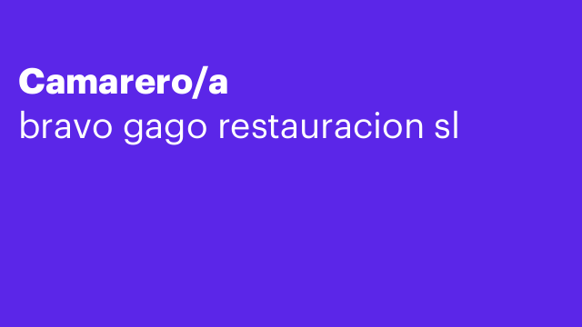Camarero/a