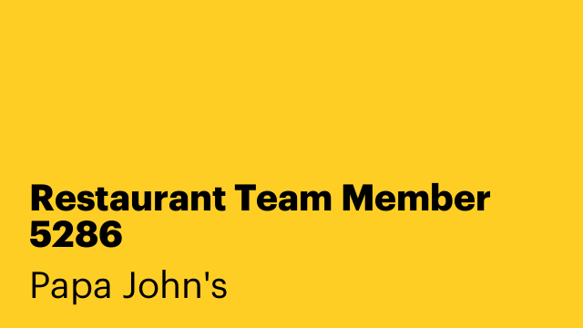 Restaurant Team Member 5286
