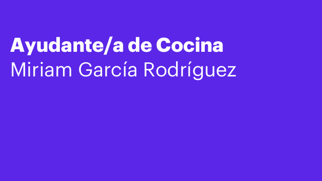 Ayudante/a de Cocina