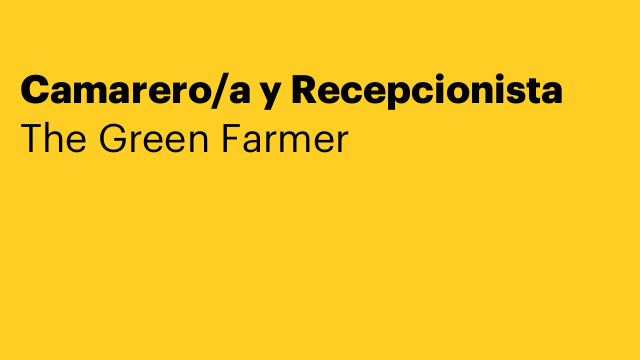 Camarero/a y Recepcionista