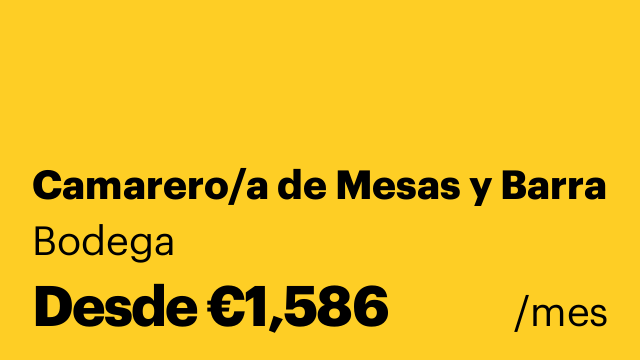 Camarero/a de Mesas y Barra