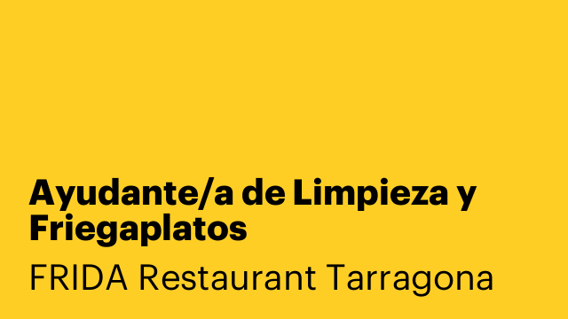 Ayudante/a de Limpieza y Friegaplatos