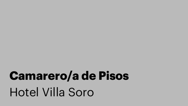 Camarero/a de Pisos
