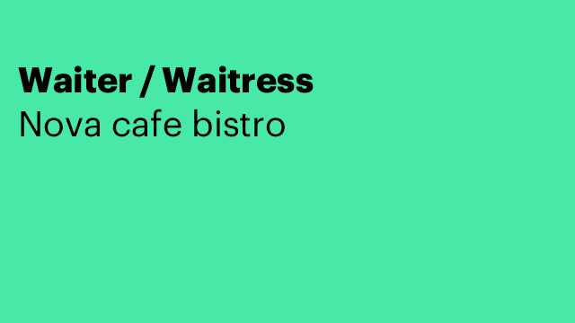 Waiter / Waitress